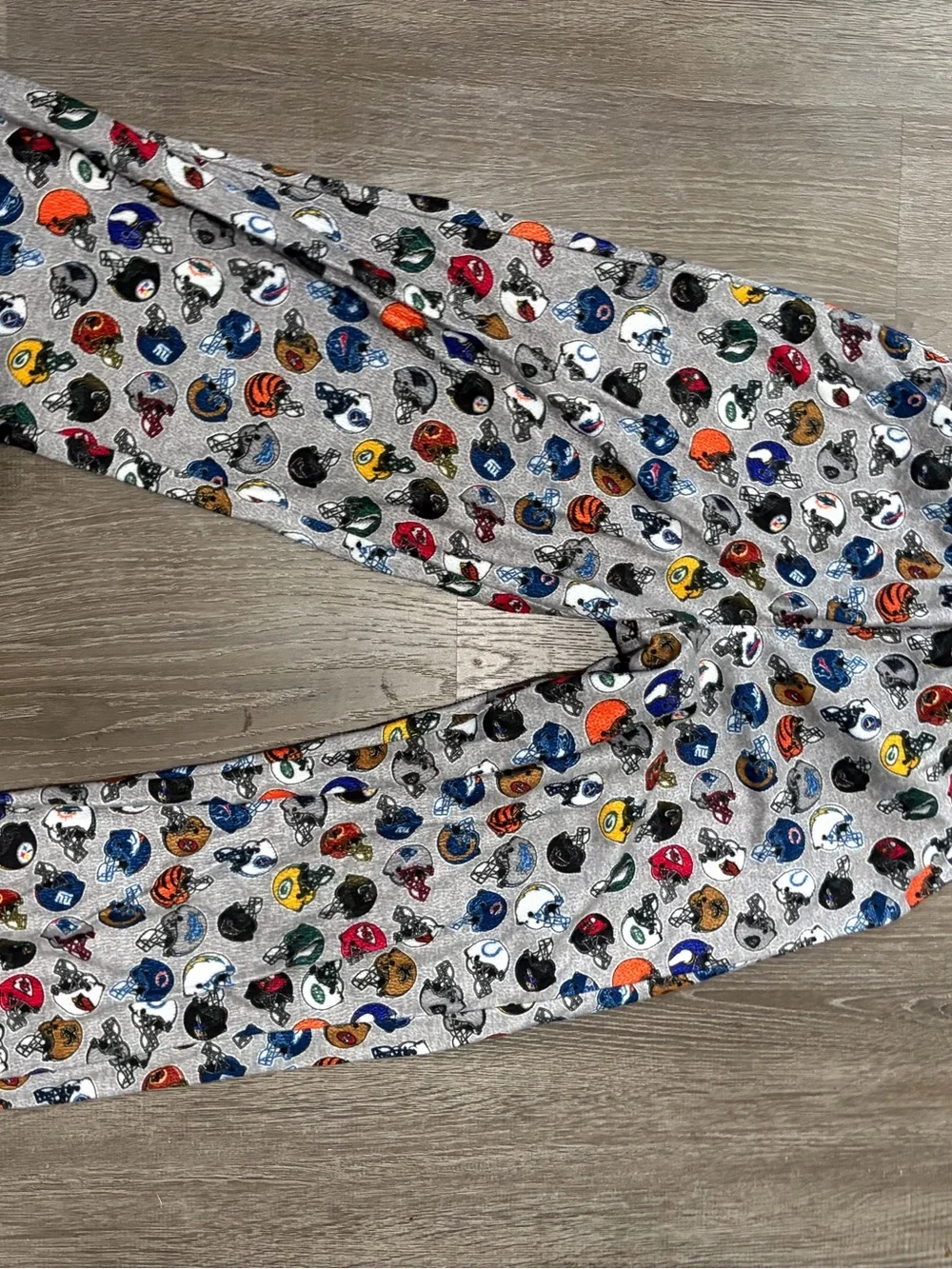 Boys Youth NFL Pajama Set Size 8/10 Grey Multi-Team Helmet Print Sleepwear (M)